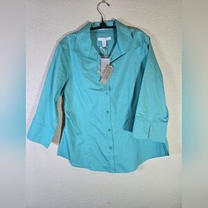 Chico's Turquoise Button Down Top